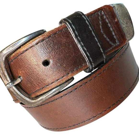 Liz Claiborne Vintage 1995 Brown Leather Classic Belt - Picture 1 of 8